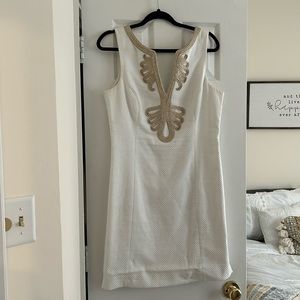 White & Gold Lilly Pulitzer Shift Dress